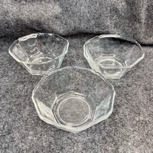Hoya Contemporary Collection Ocean Glassware Octagon Dessert Berry Bowls MCM VTG